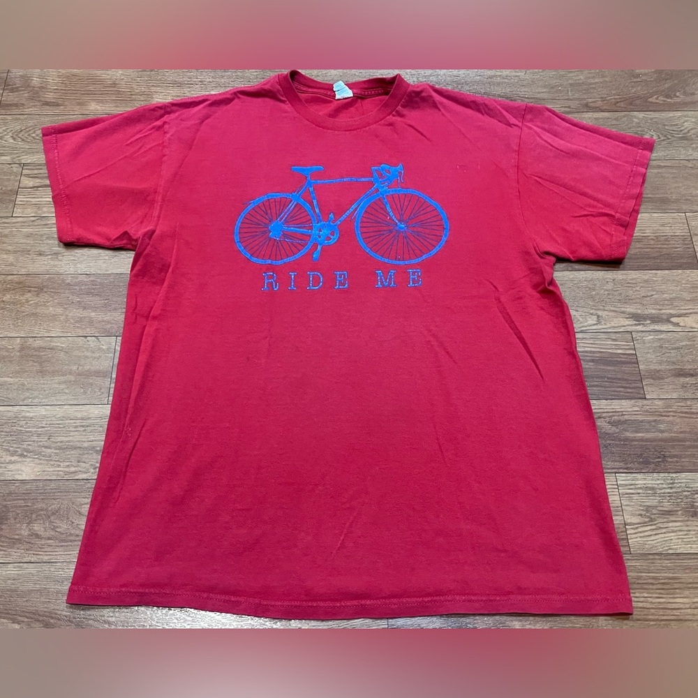 Vintage RIDE ME Bicycle Tee Shirt Mens Size Large Delta Pro Weight